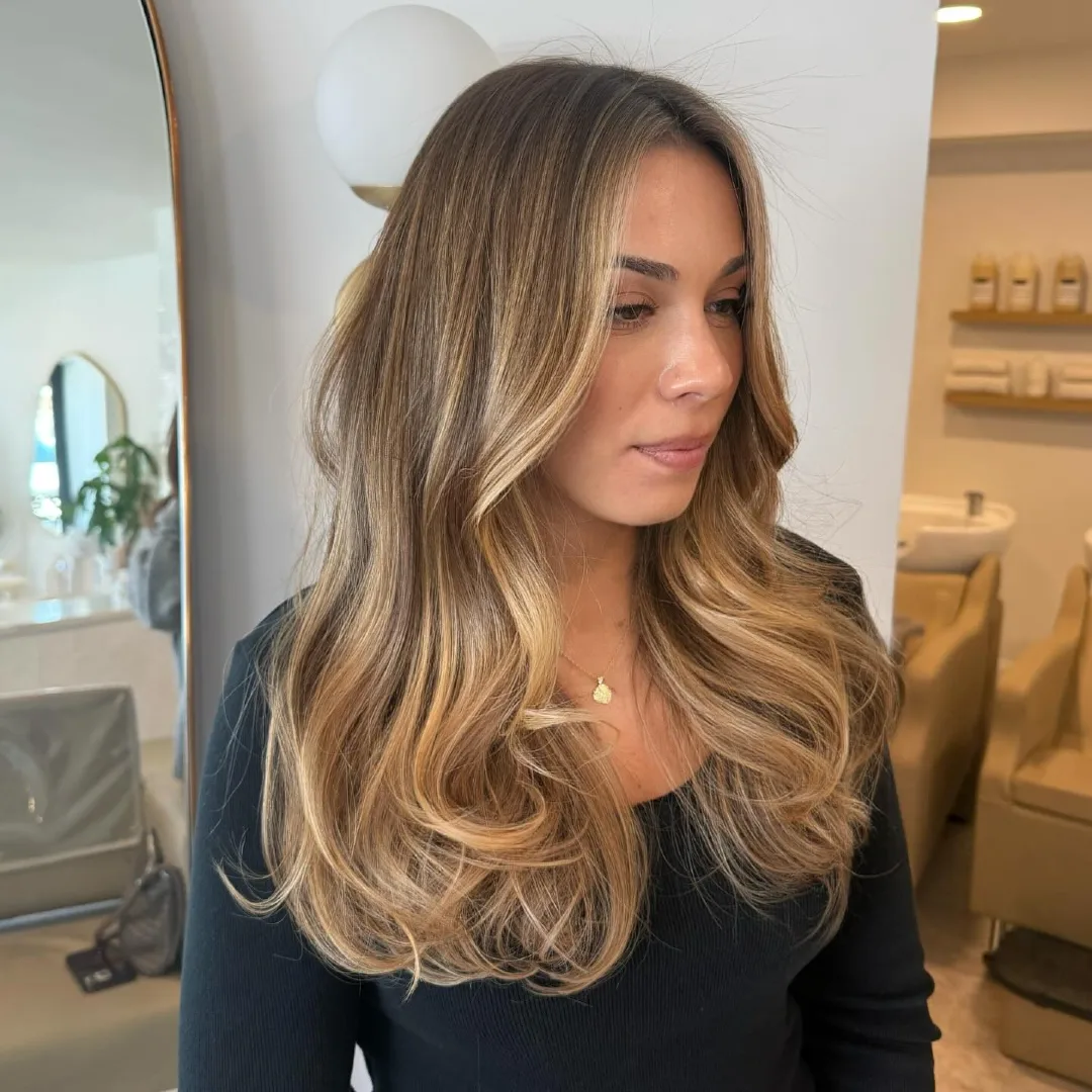Dark Brown Hair With Buttery Blonde Highlights