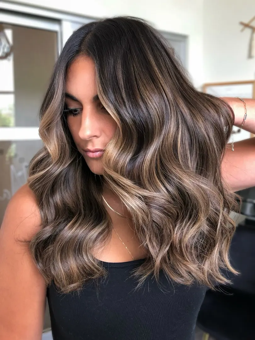 Dark Brown Hair With Subtle Mushroom Brown Highlights