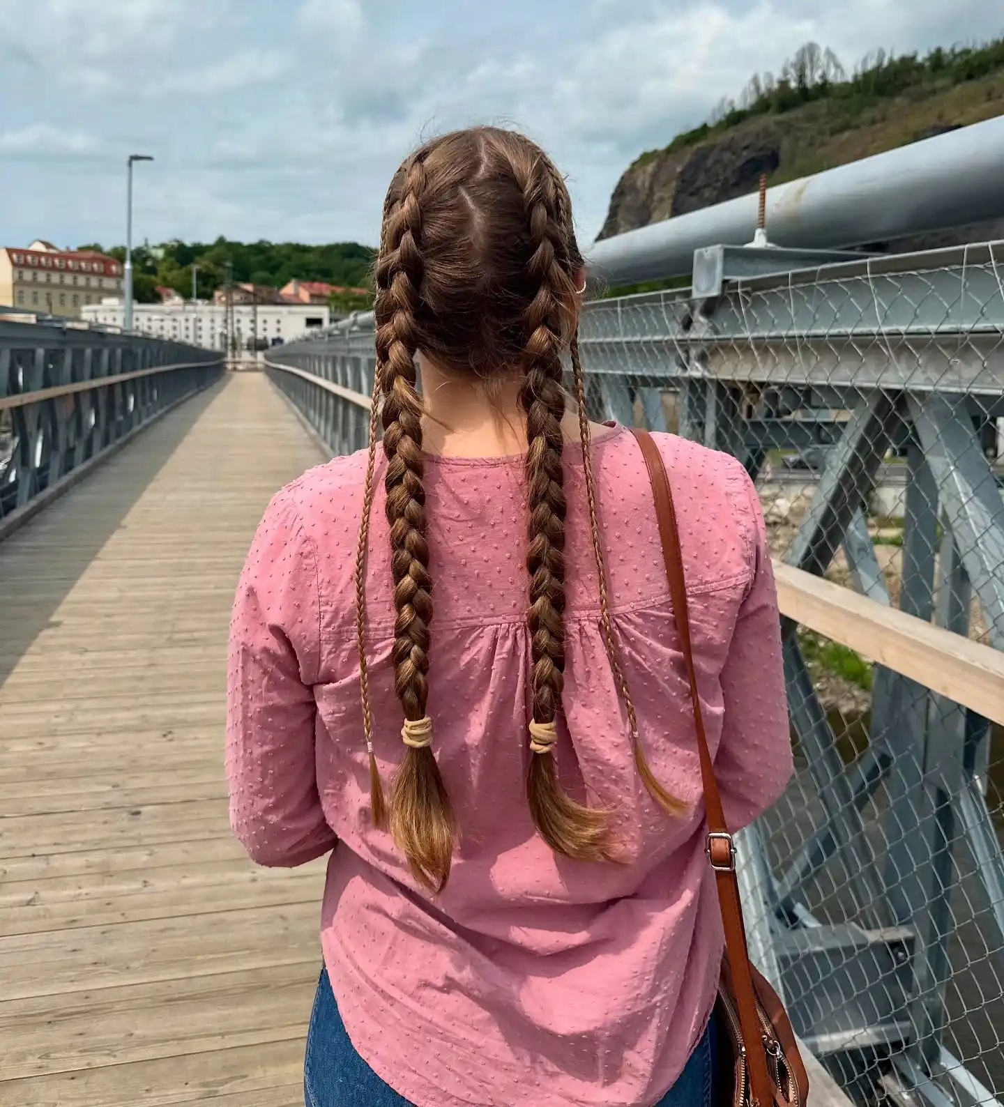 Double French Braids with Loose Ends