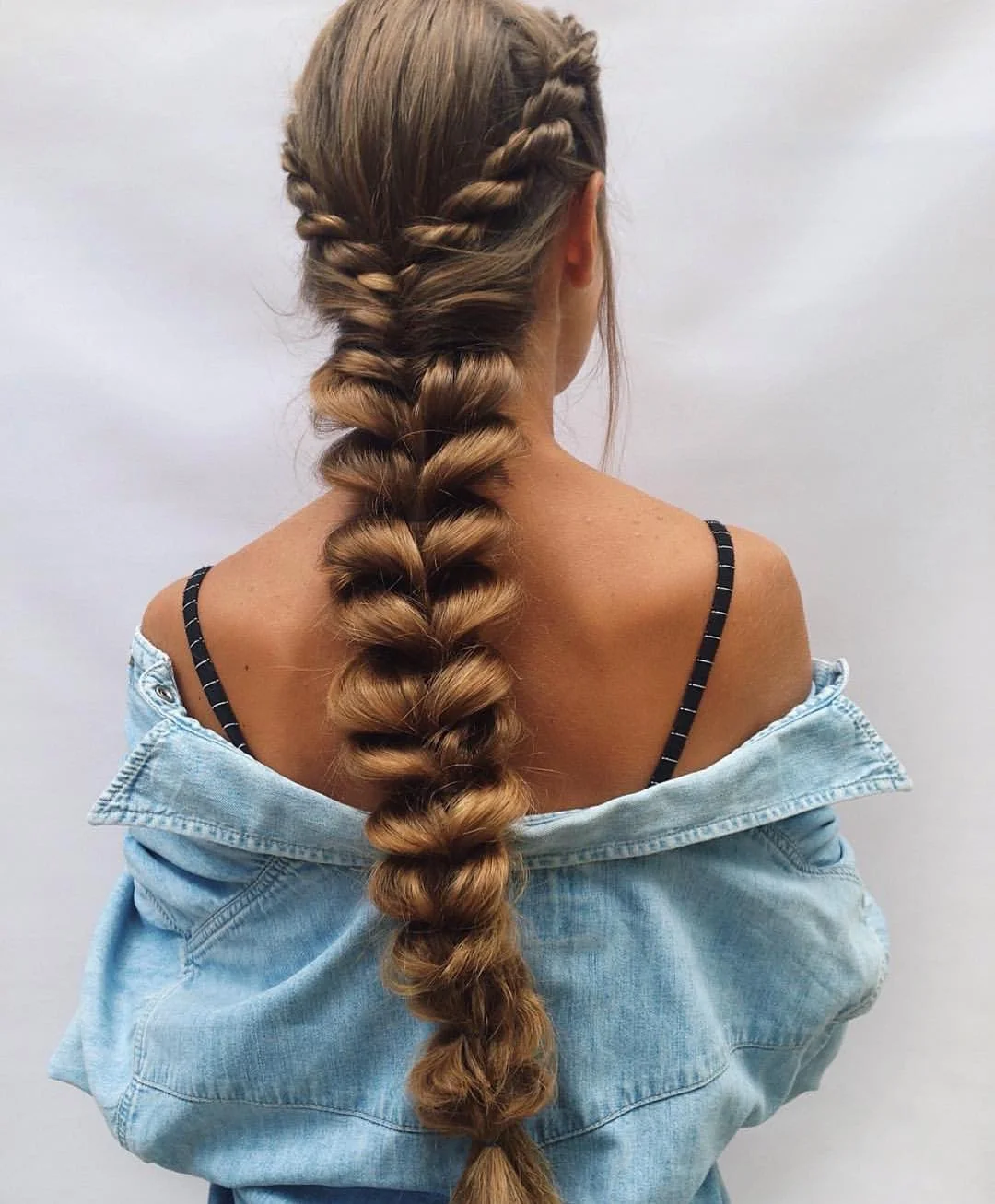 Dutch Braid into Chunky Pull Through Braid