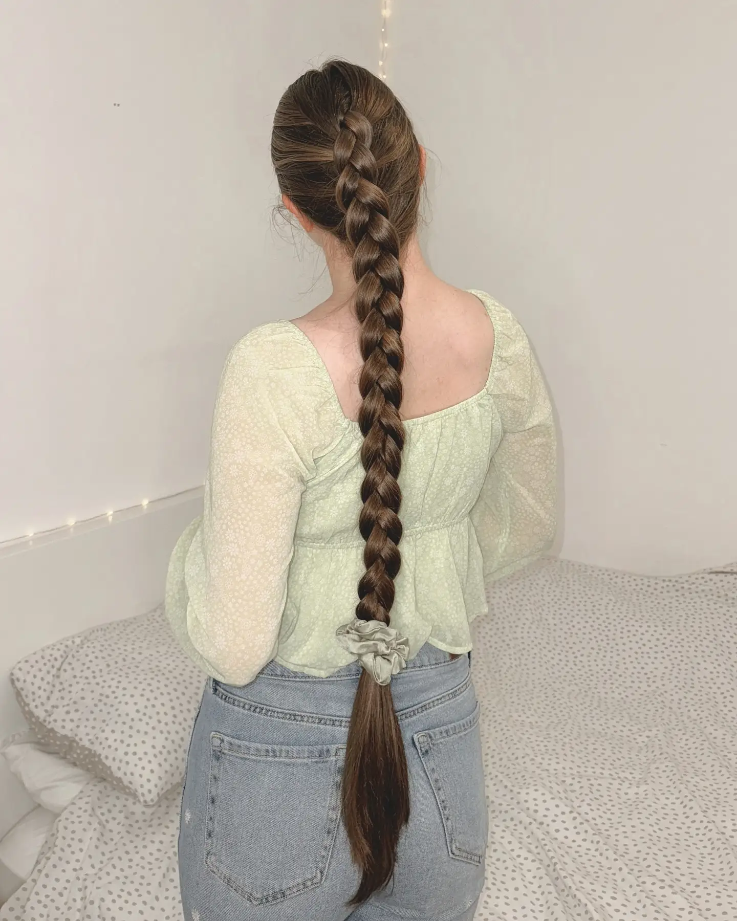 Dutch Braid with Scrunchie Finish