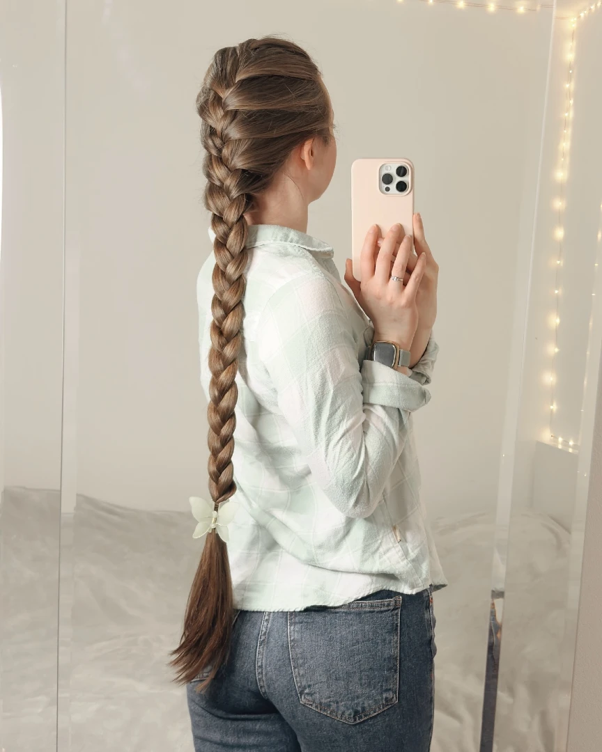 Long French Braid with Bow Tie