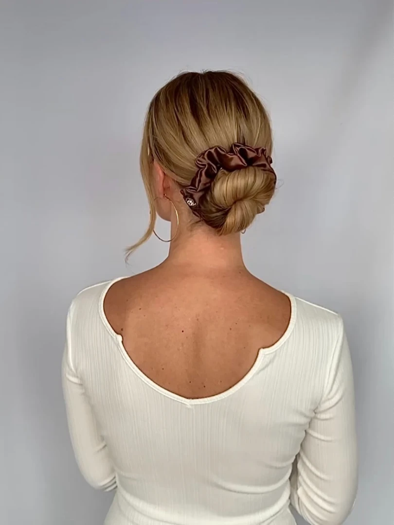 Low Bun with Satin Scrunchie
