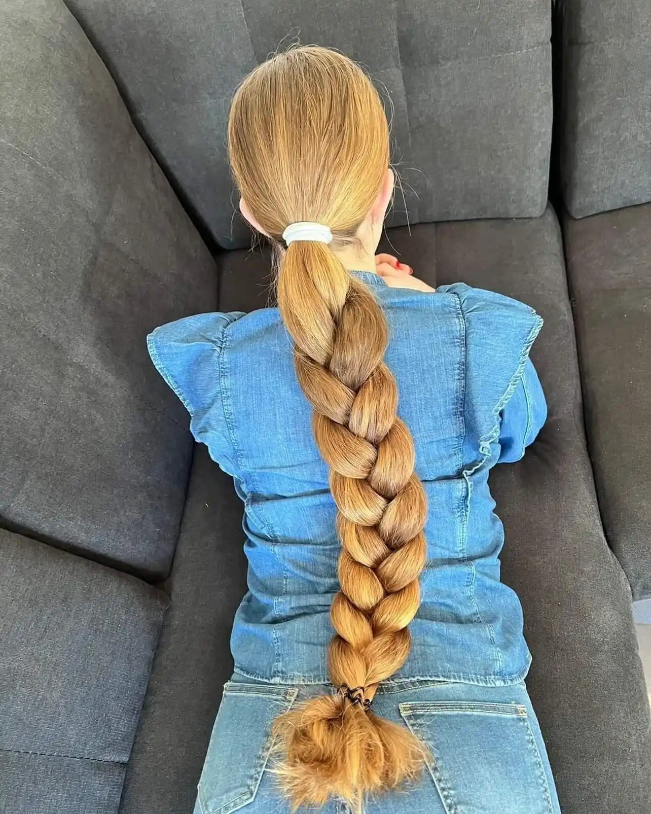 Low Ponytail Three Strand Braid