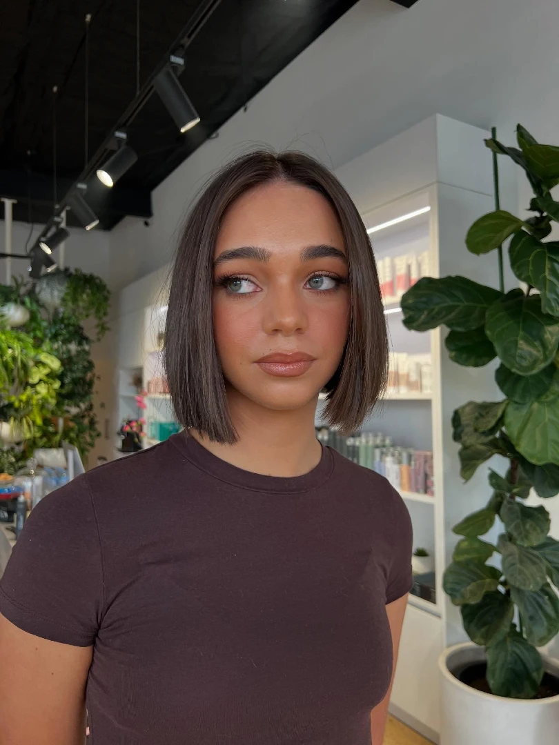 Sleek Center-Part Blunt Bob