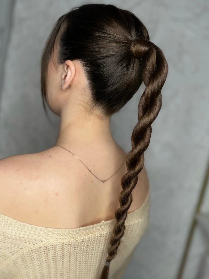 Sleek High Ponytail with Rope Twist
