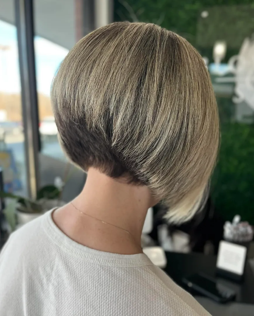 Stacked Ash Blonde Bob