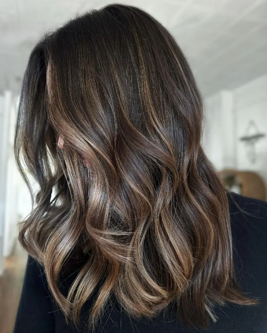 Subtle Mocha Balayage on Dark Brown Hair