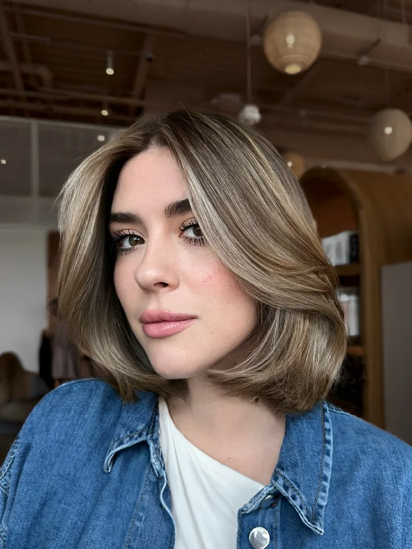 Toasted Brown Blow-Out Bob