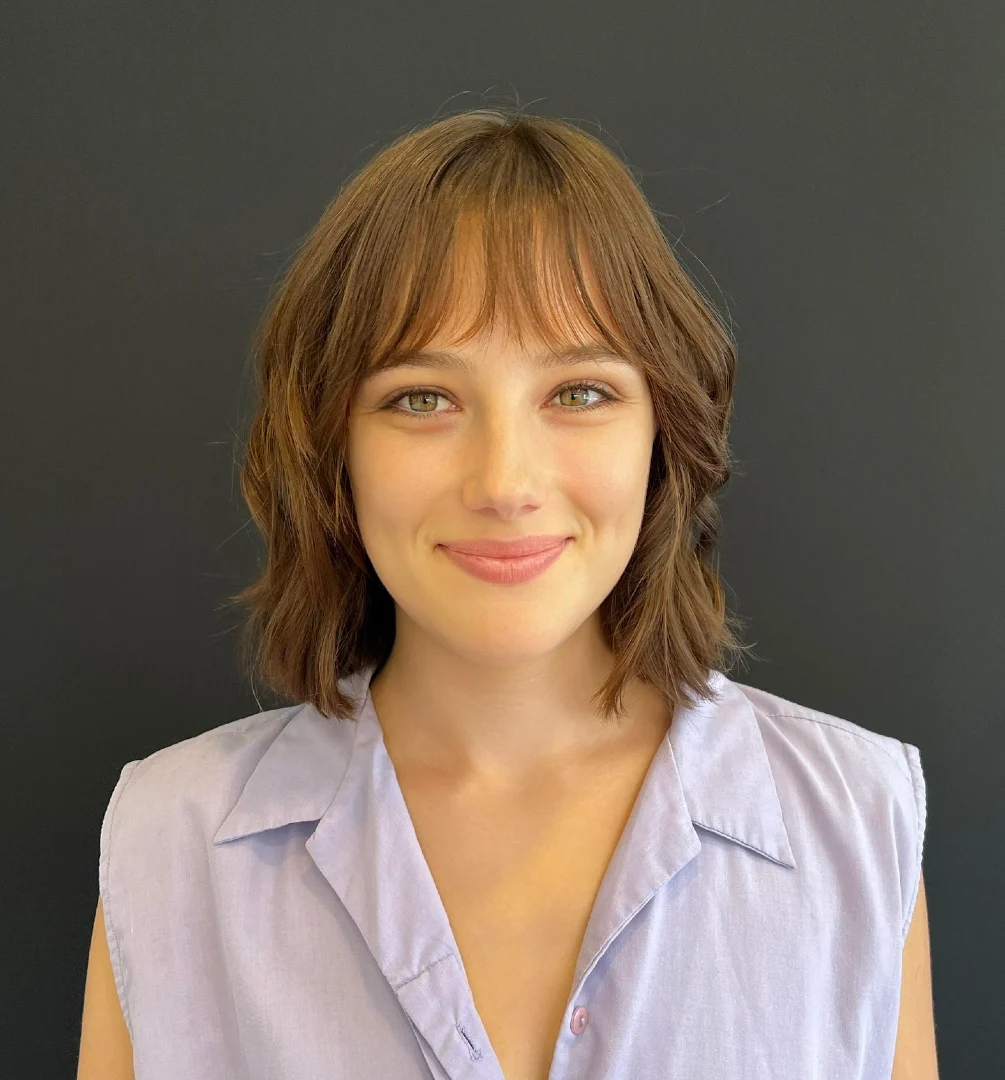 Warm Brown Shaggy Bob with Fringe